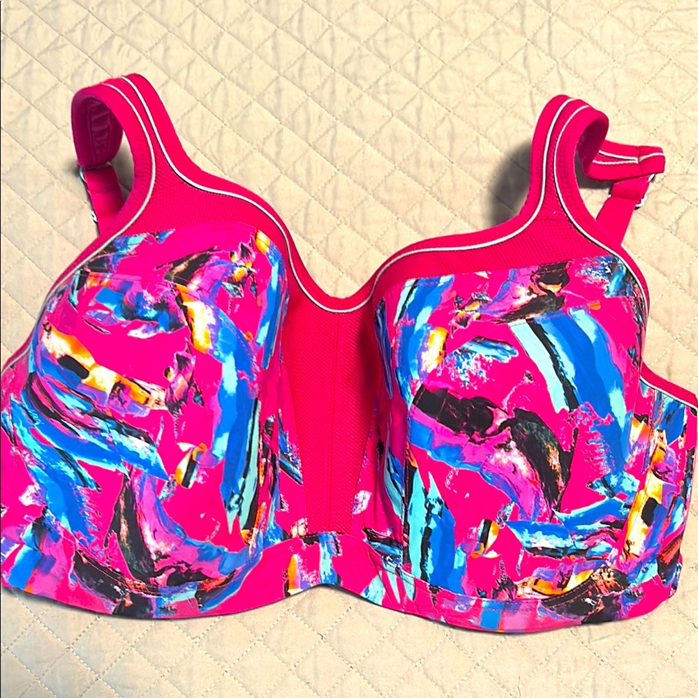 Panache 5021 Underwire Sports Bra Abstract Orchid Pink UK 30H